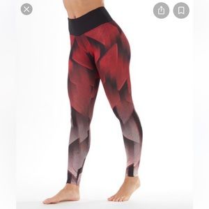 MARIKA Red and Black Jordan Engineer High Waisted Leggings | medium